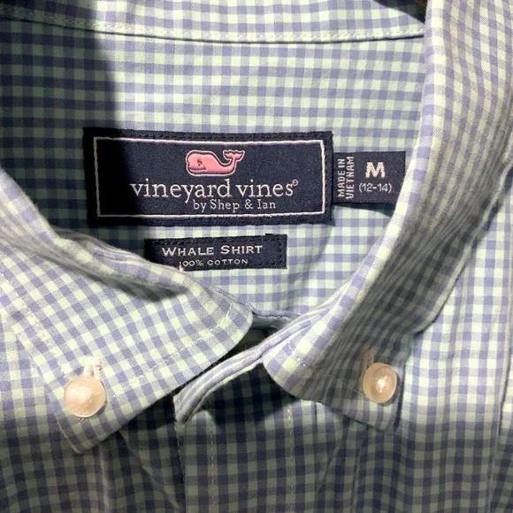 Vineyard Vines Whale Long Sleeve Shirt Boys Size Medium 12-14 - Picture 4 of 5